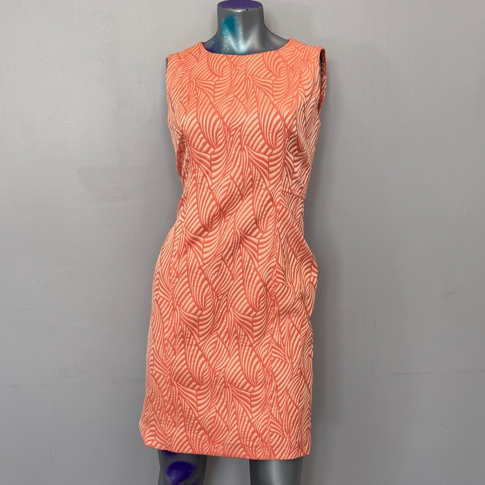 Calvin Klein Pink Leaf Pattern Midi Dress